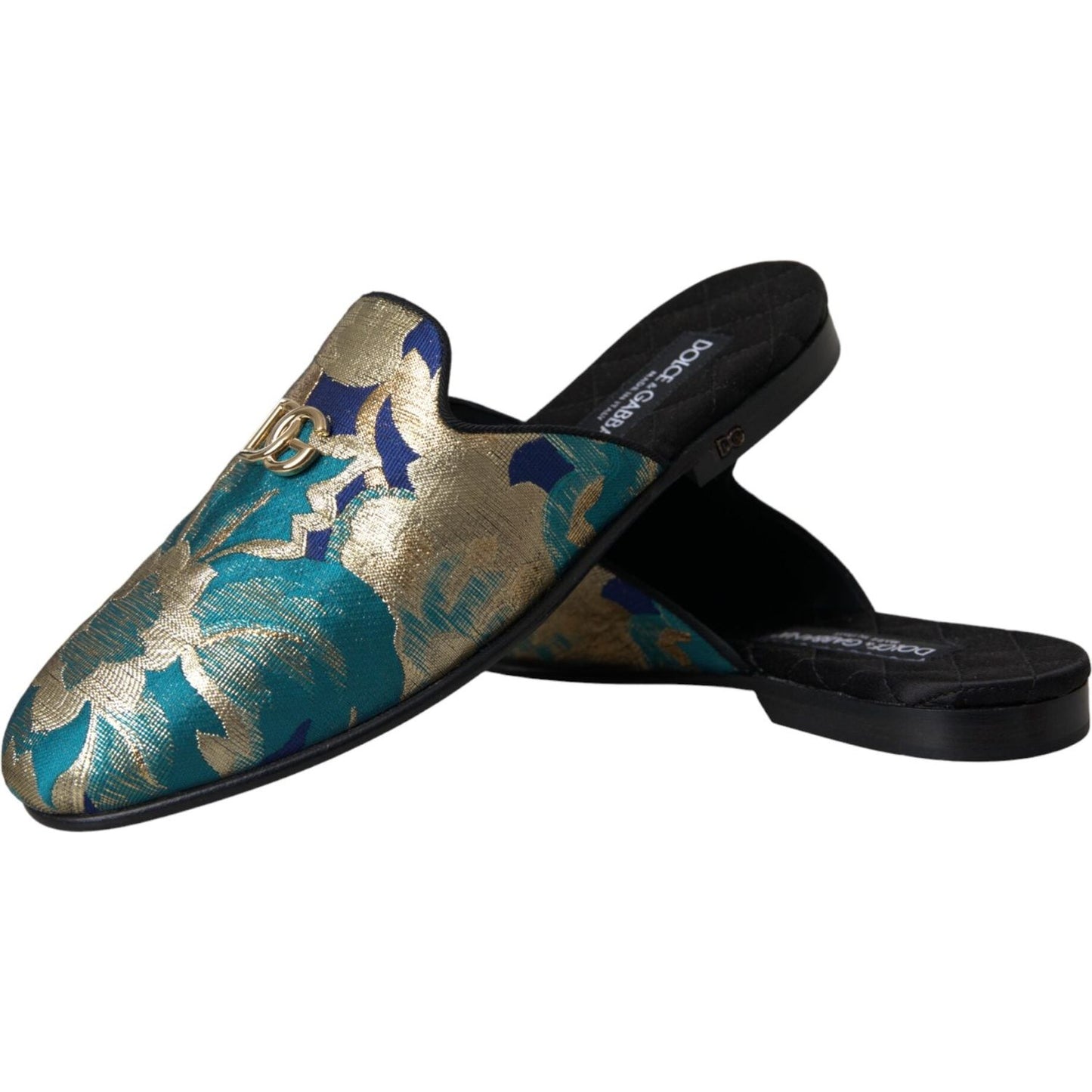 Multicolor Jacquard DG Logo Mule Flat Sandals Shoes