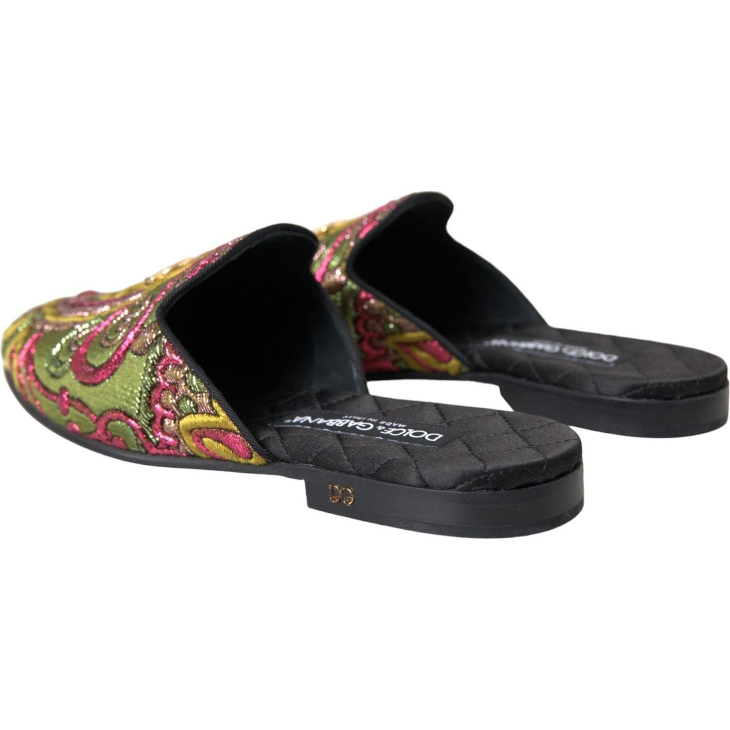 Multicolor Brocade DG Logo Mule Flat Sandals Shoes