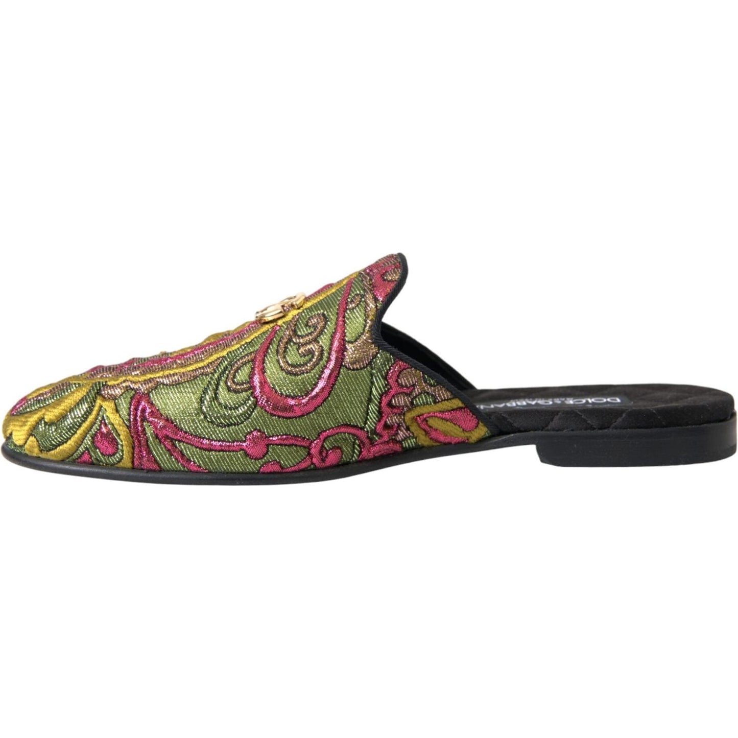 Multicolor Brocade DG Logo Mule Flat Sandals Shoes