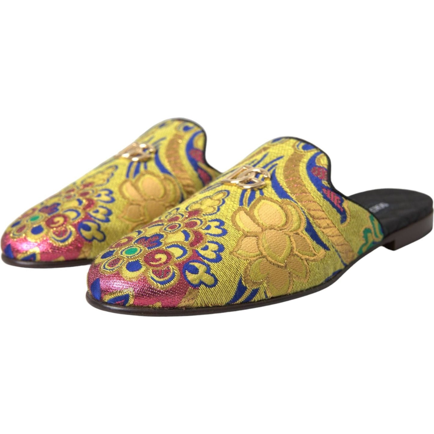 Multicolor Jacquard DG Logo Mule Flat Sandals Shoes