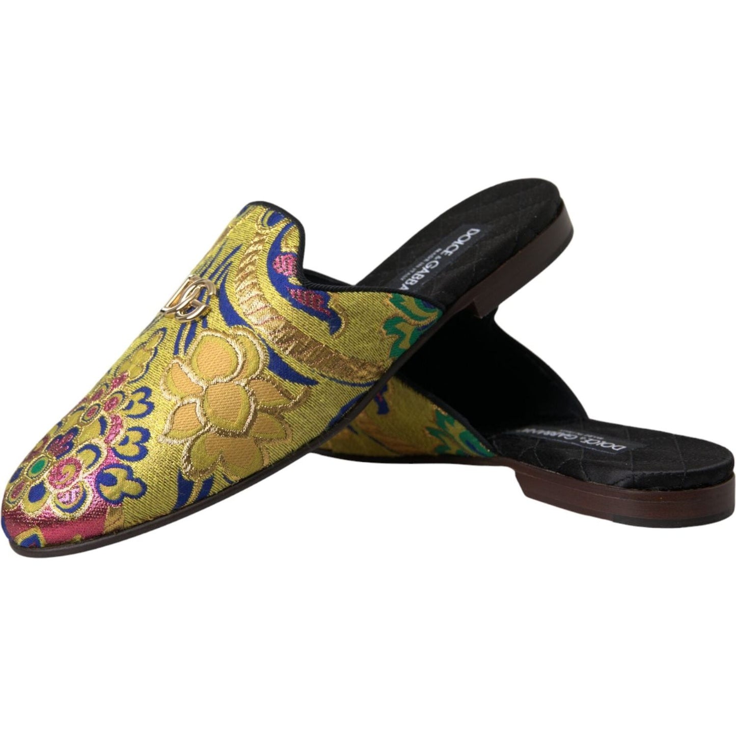 Multicolor Jacquard DG Logo Mule Flat Sandals Shoes