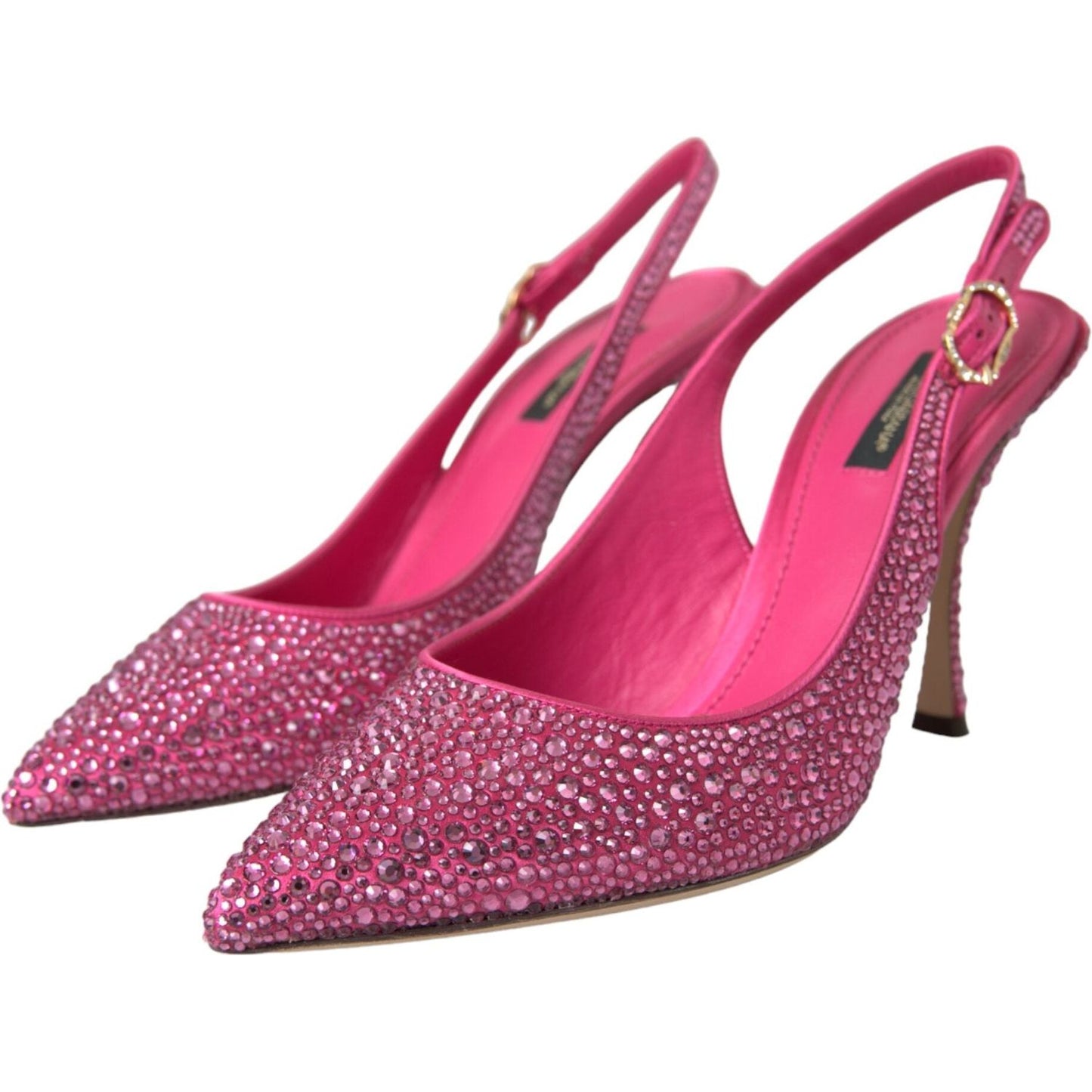 Pink Strass Crystal Heels Slingbacks Shoes