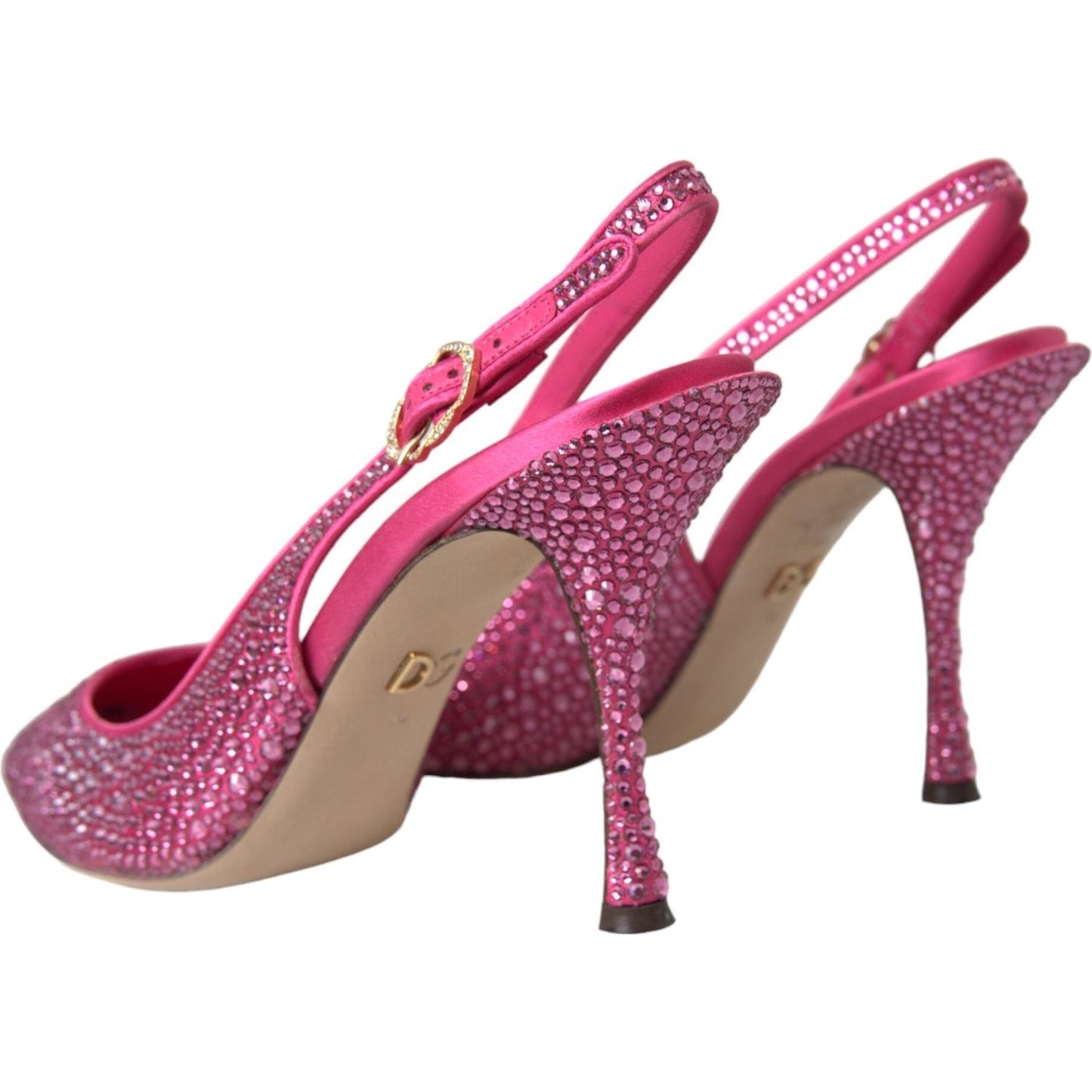 Pink Strass Crystal Heels Slingbacks Shoes