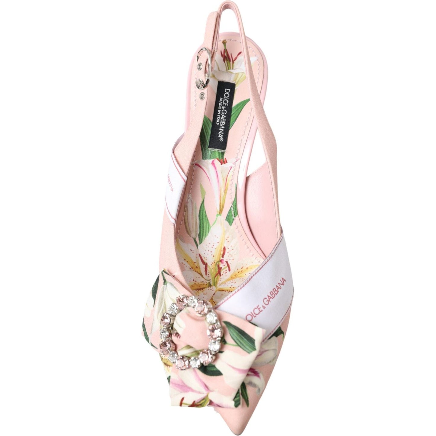 Pink Lily Crystal Cady Slingback Heel Shoes