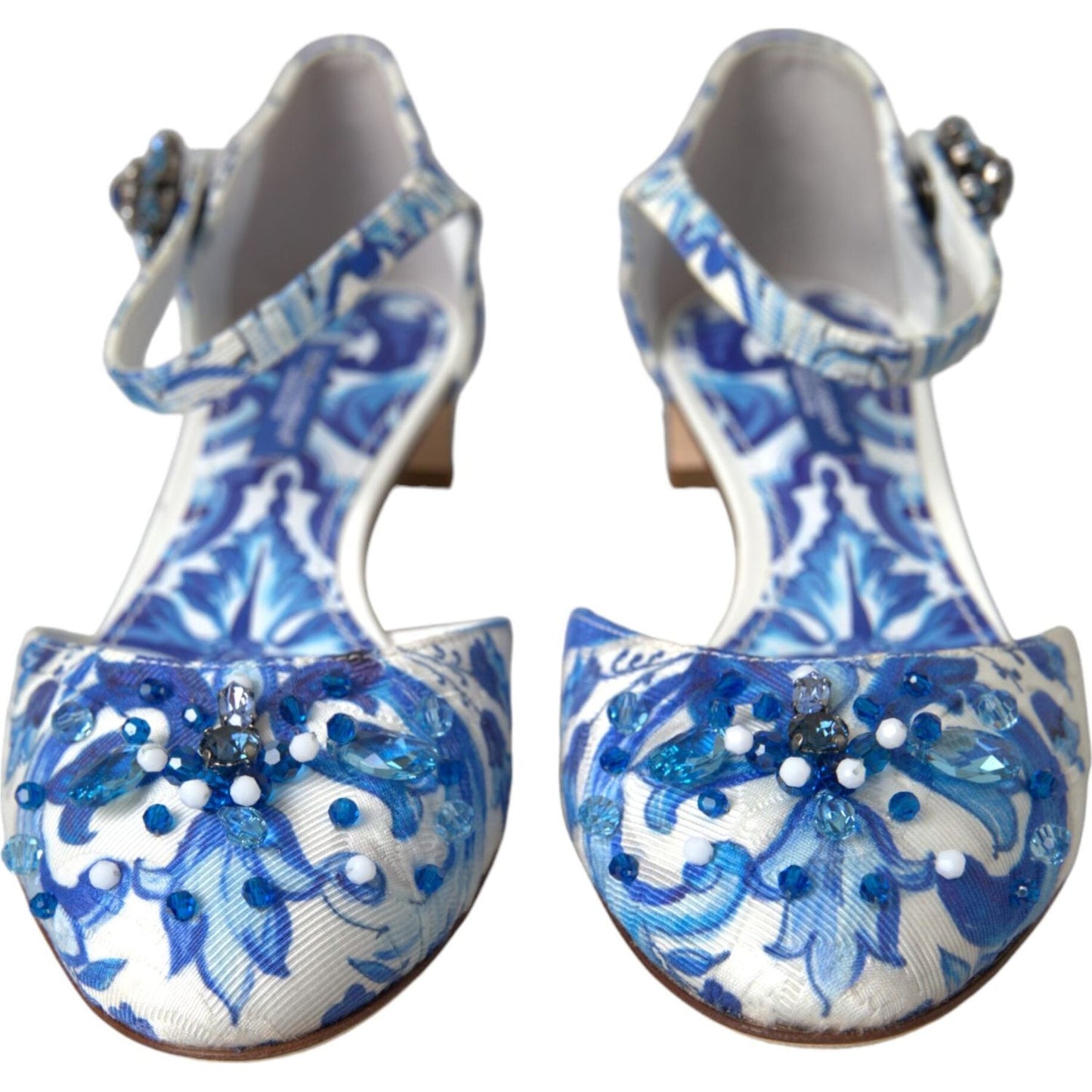 Dolce & Gabbana White Majolica Mary Janes Heels Pumps Shoes Dolce & Gabbana