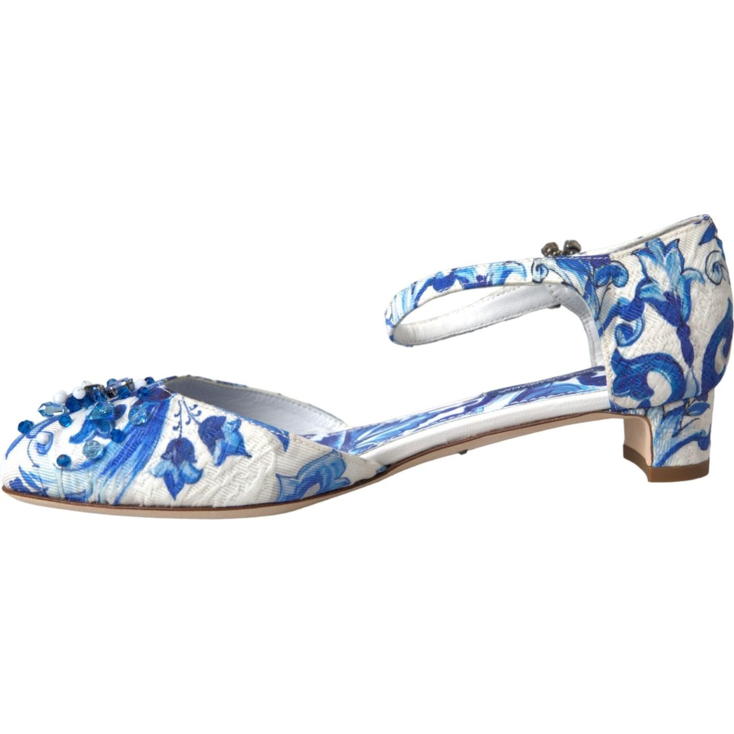 Dolce & Gabbana White Majolica Mary Janes Heels Pumps Shoes Dolce & Gabbana