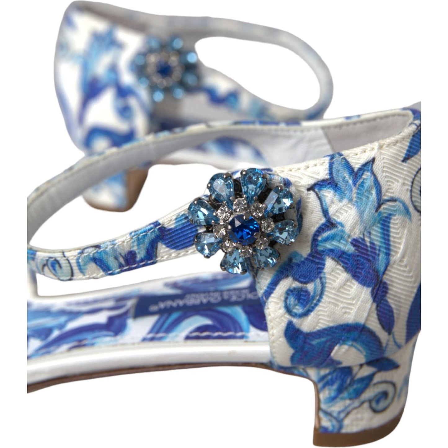 Dolce & Gabbana White Majolica Mary Janes Heels Pumps Shoes Dolce & Gabbana