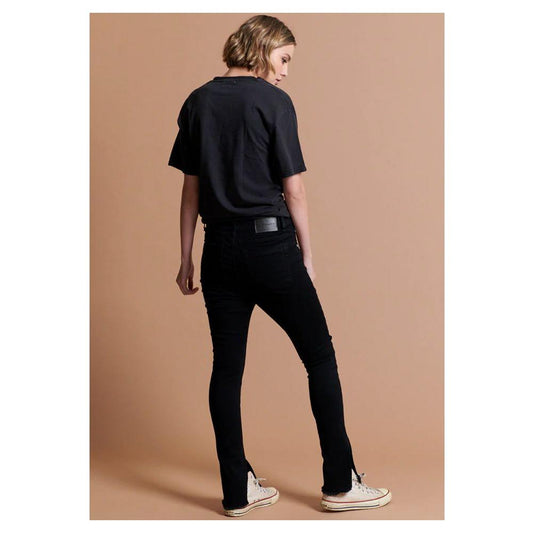 Black Cotton Jeans & Pant