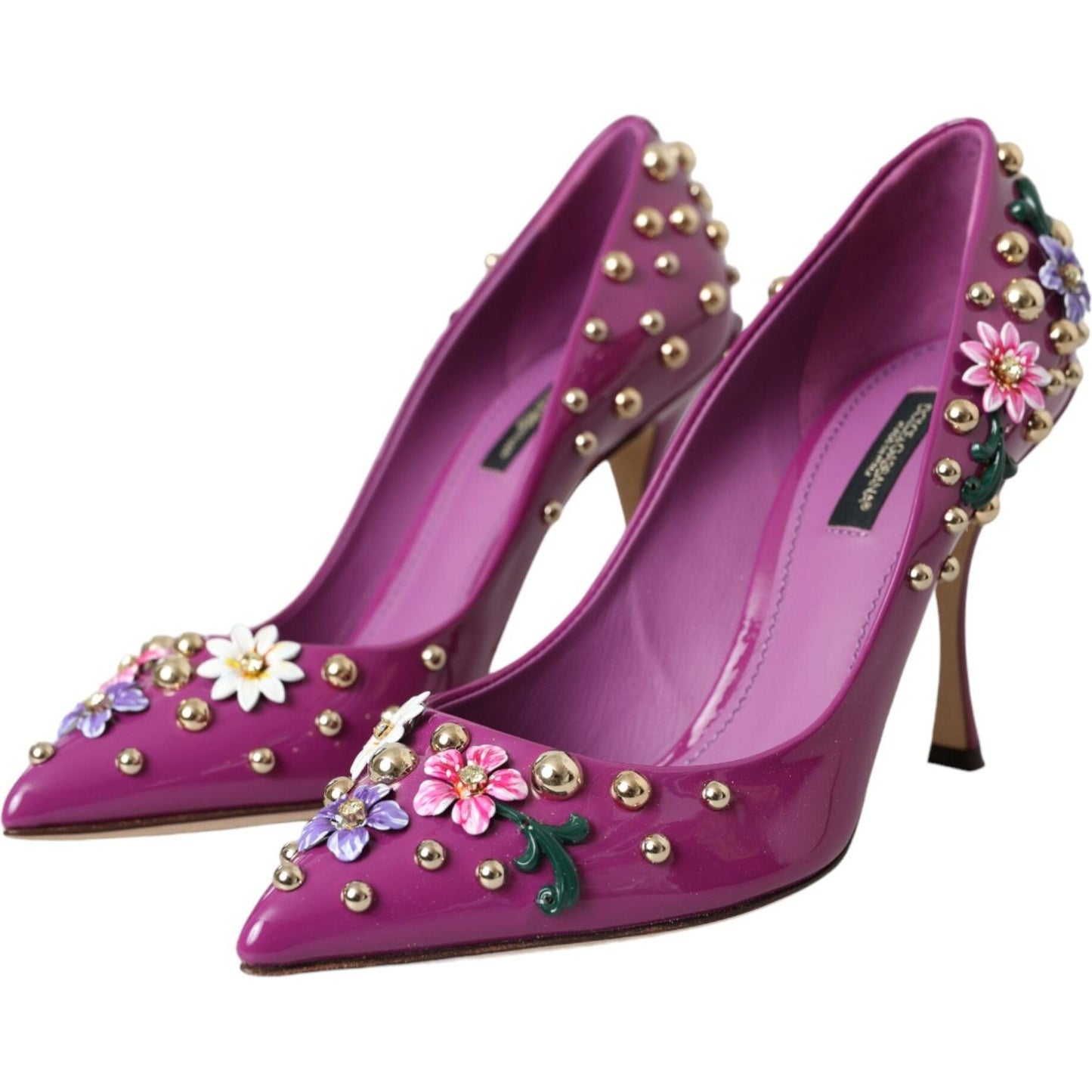 Purple Embellished High Heels Pumps Shoes