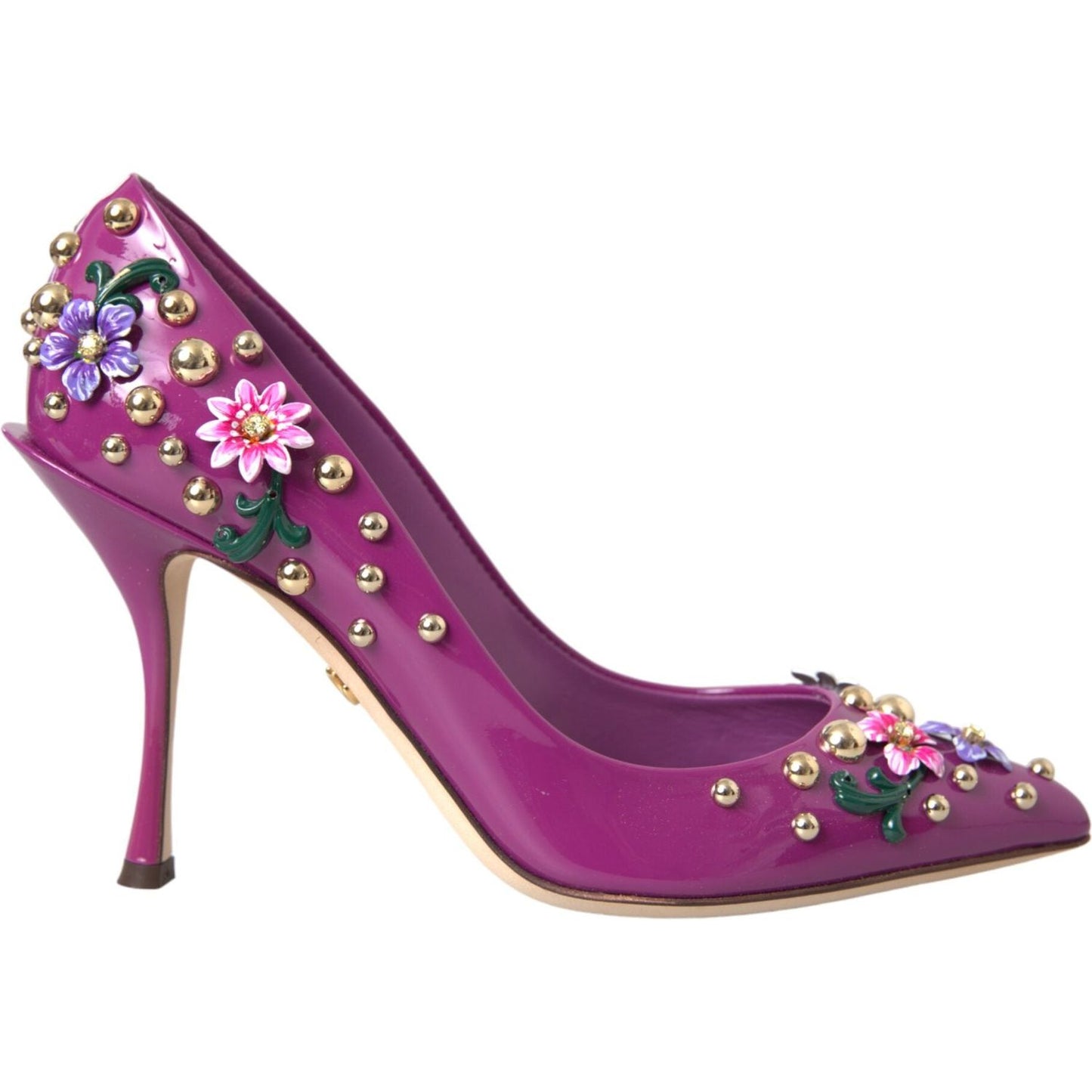 Purple Embellished High Heels Pumps Shoes