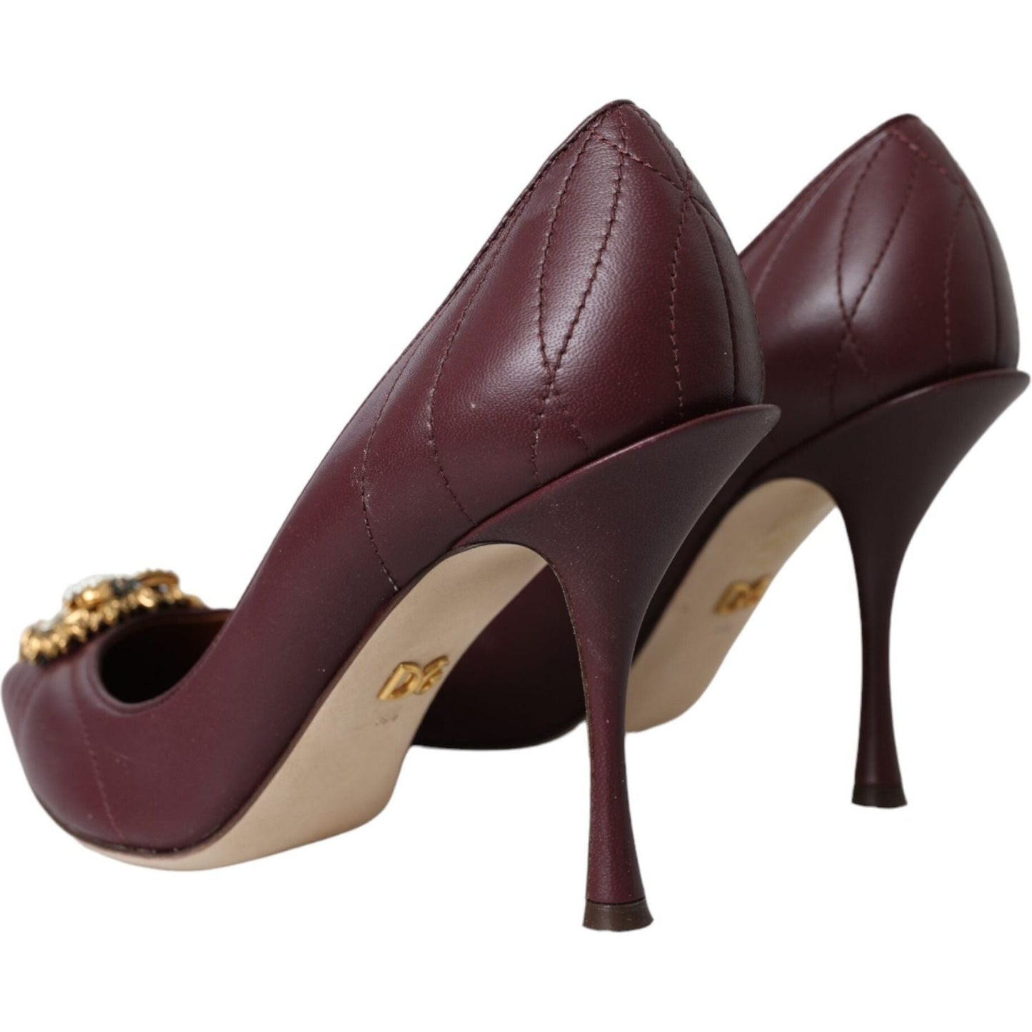 Bordeaux Leather Heart DEVOTION Pumps Shoes