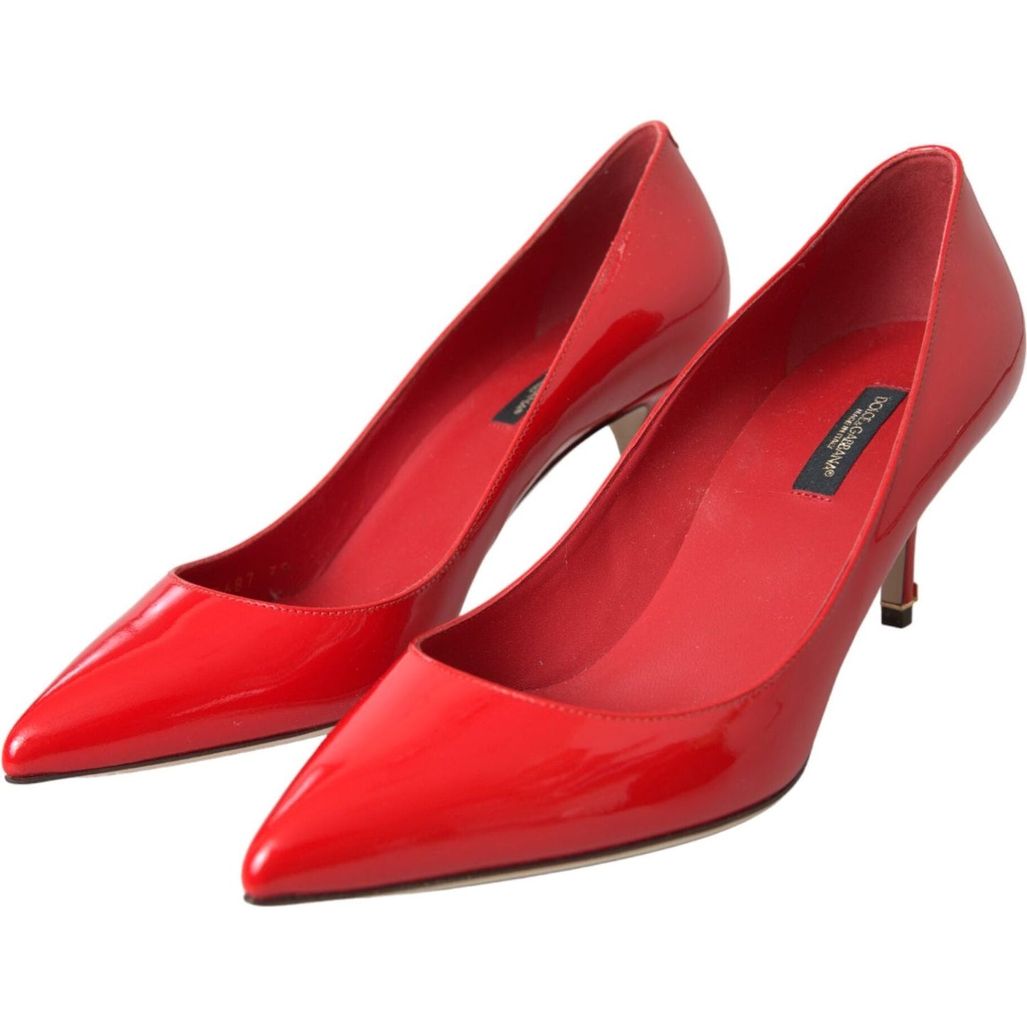 Red Patent Leather Kitten Heels Pumps Shoes