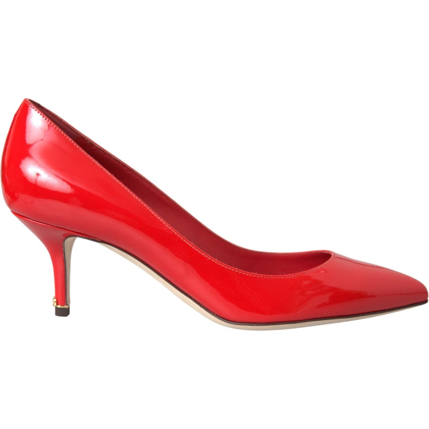 Red Patent Leather Kitten Heels Pumps Shoes