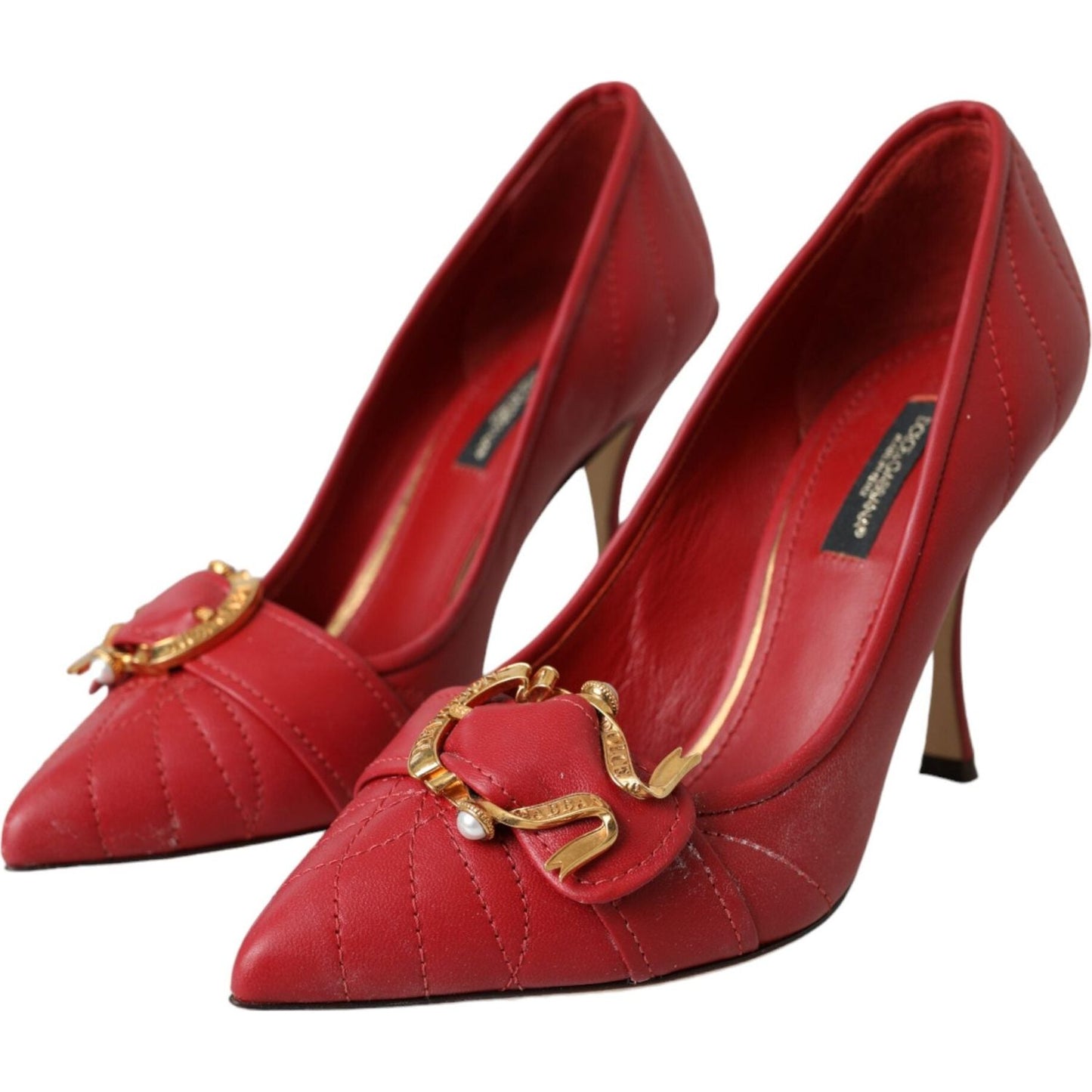 Red Devotion Leather Heels Pumps Shoes