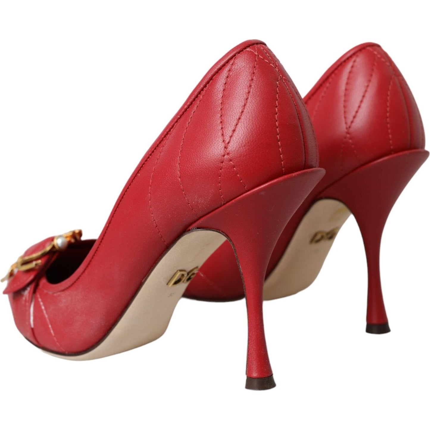 Red Devotion Leather Heels Pumps Shoes