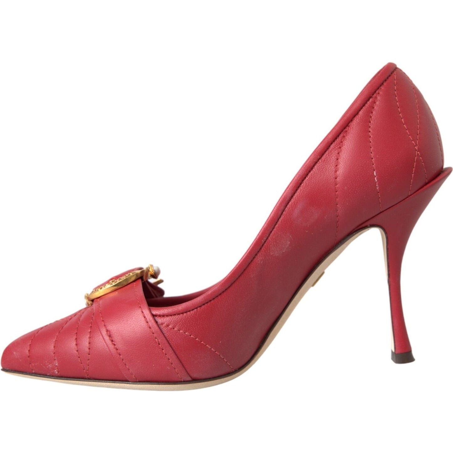 Red Devotion Leather Heels Pumps Shoes