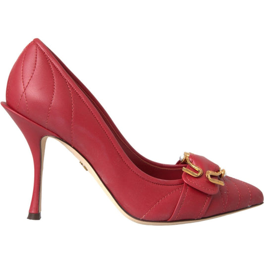 Red Devotion Leather Heels Pumps Shoes