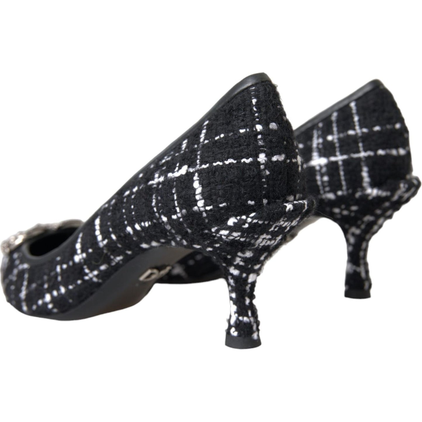 Black White Tweed DG Amore Heels Pumps Shoes