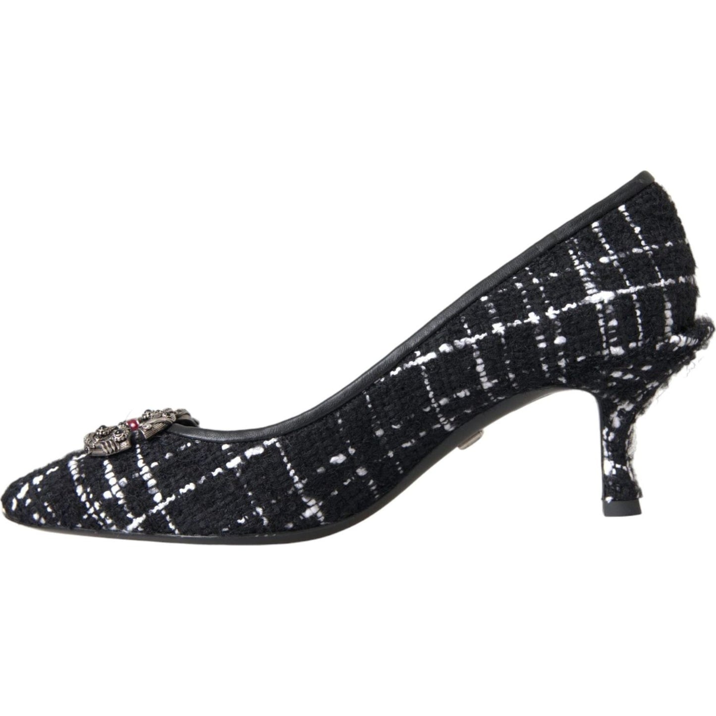 Black White Tweed DG Amore Heels Pumps Shoes