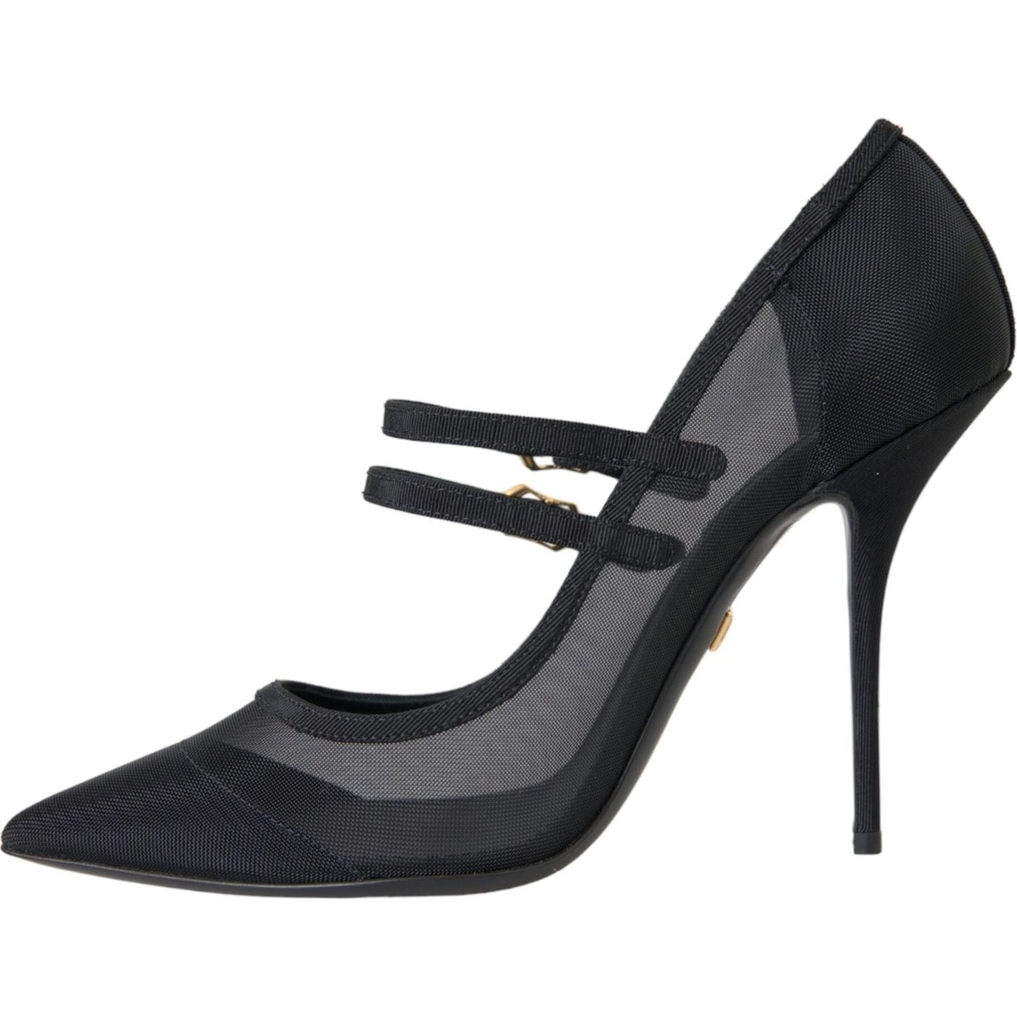 Black Mesh Mary Janes Heels Pumps Shoes