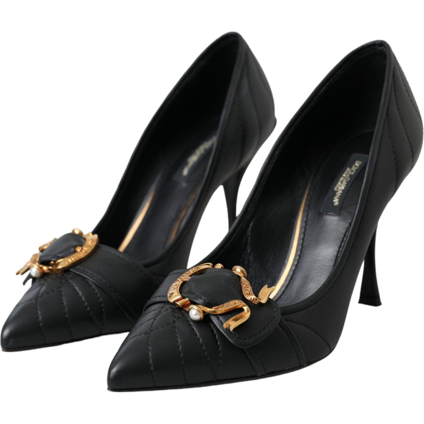 Black Devotion Leather Heels Pumps Shoes