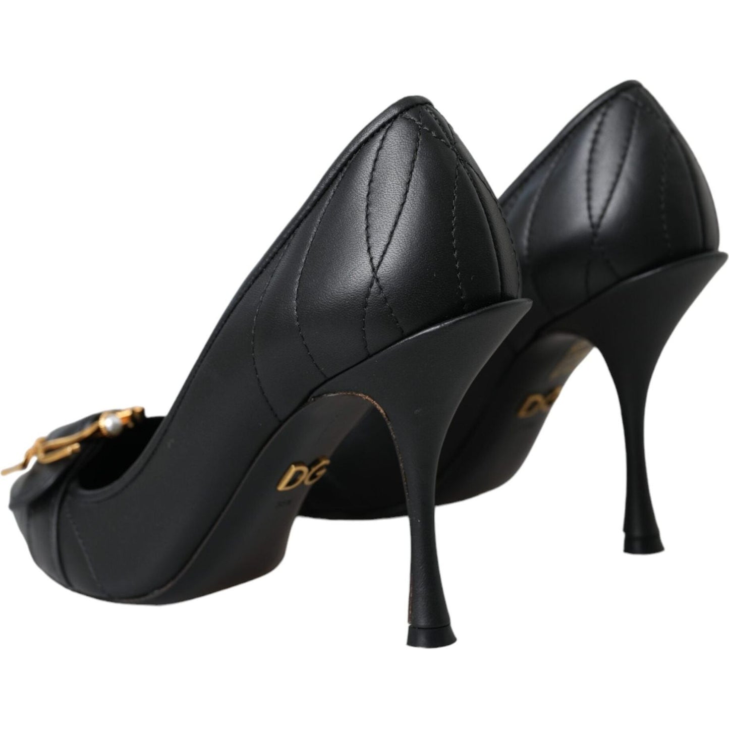 Black Devotion Leather Heels Pumps Shoes