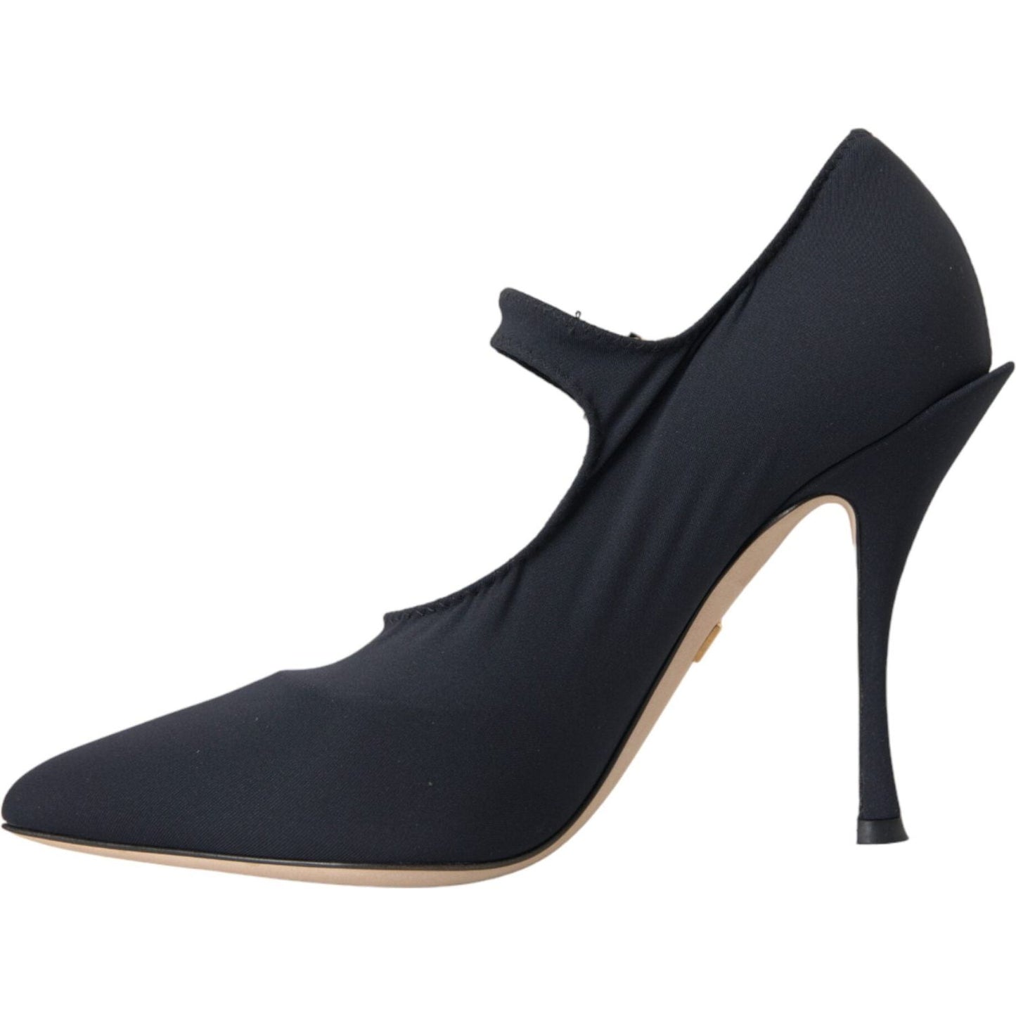 Black Mary Jane Jersey Crystal Pumps Shoes