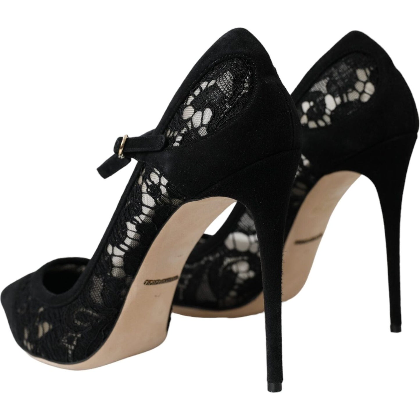 Black Taormina Lace Mary Janes Pumps Shoes