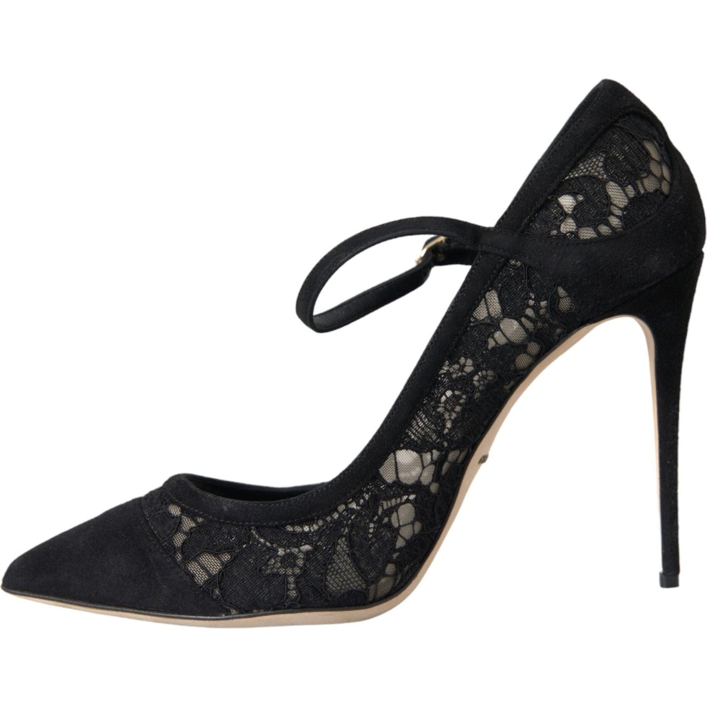 Black Taormina Lace Mary Janes Pumps Shoes