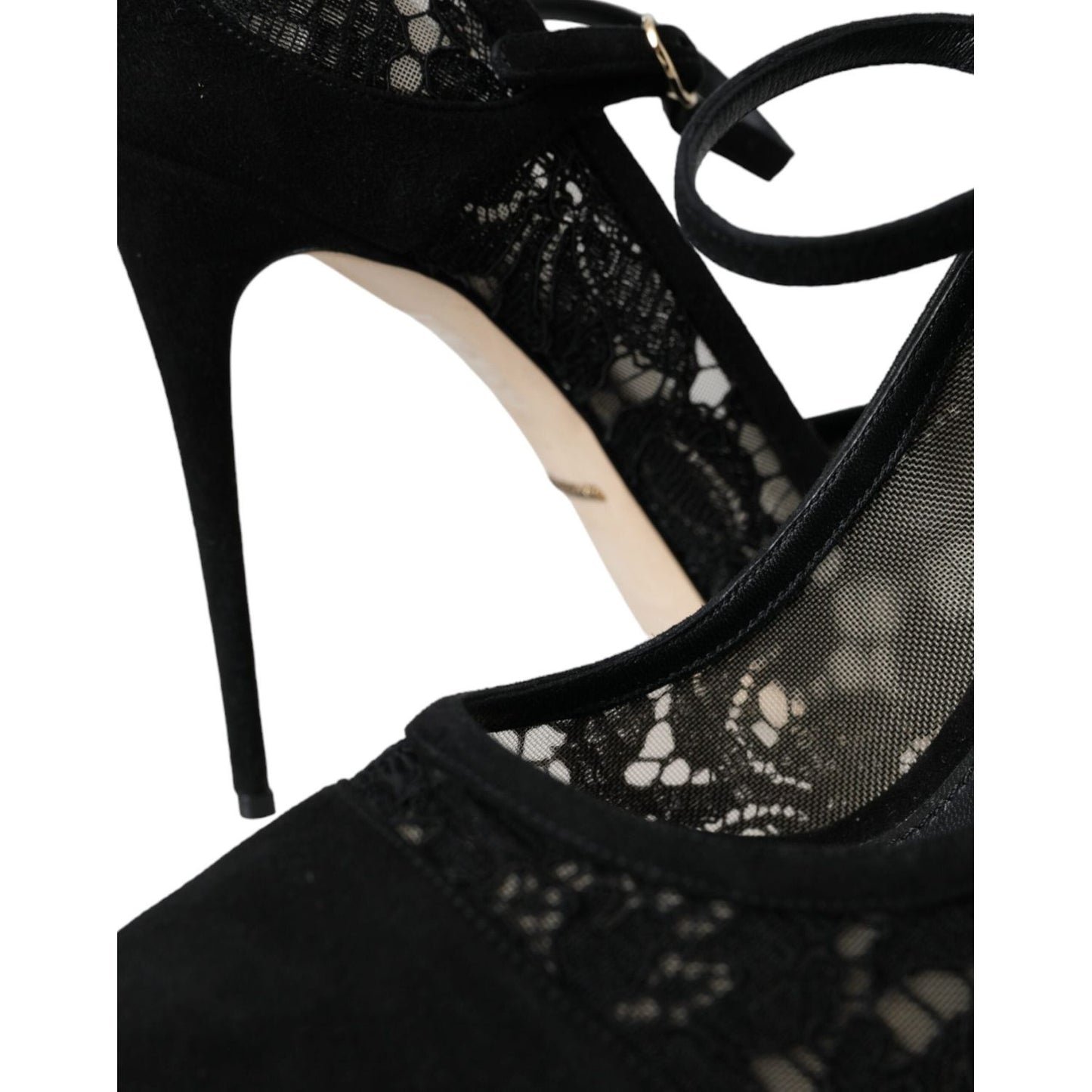 Black Taormina Lace Mary Janes Pumps Shoes