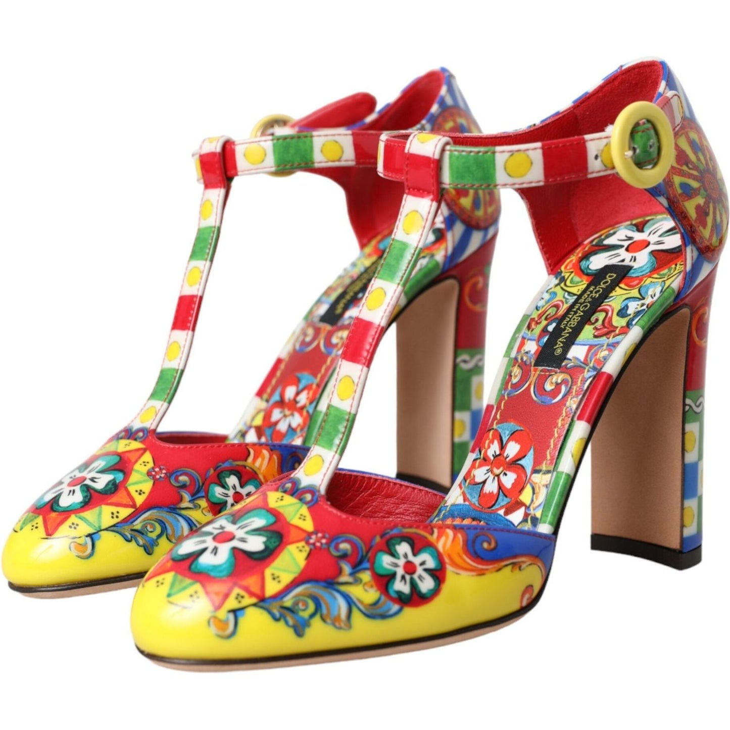 Multicolor Carretto T-strap Sandals Shoes