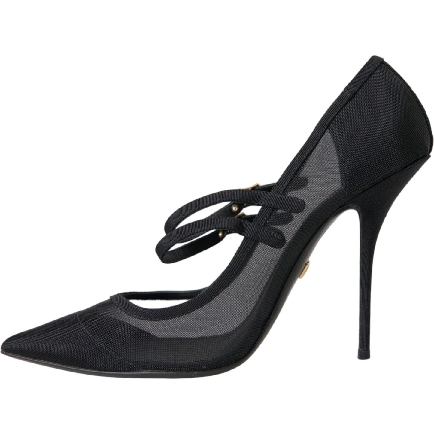 Black Mesh Mary Janes Heels Pumps Shoes