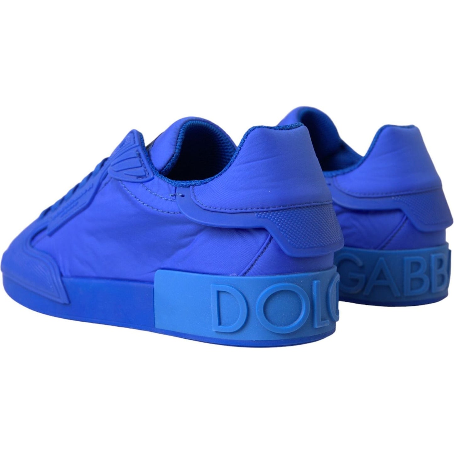 Blue Leather Fabric Low Top Sneakers Shoes