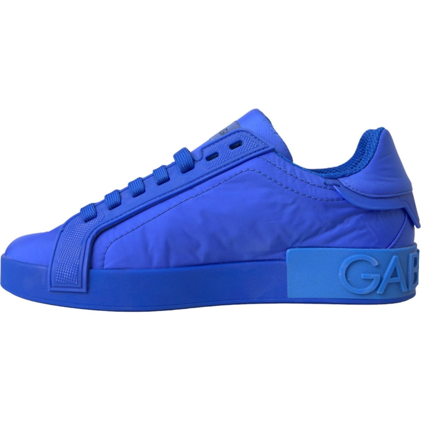 Blue Leather Fabric Low Top Sneakers Shoes