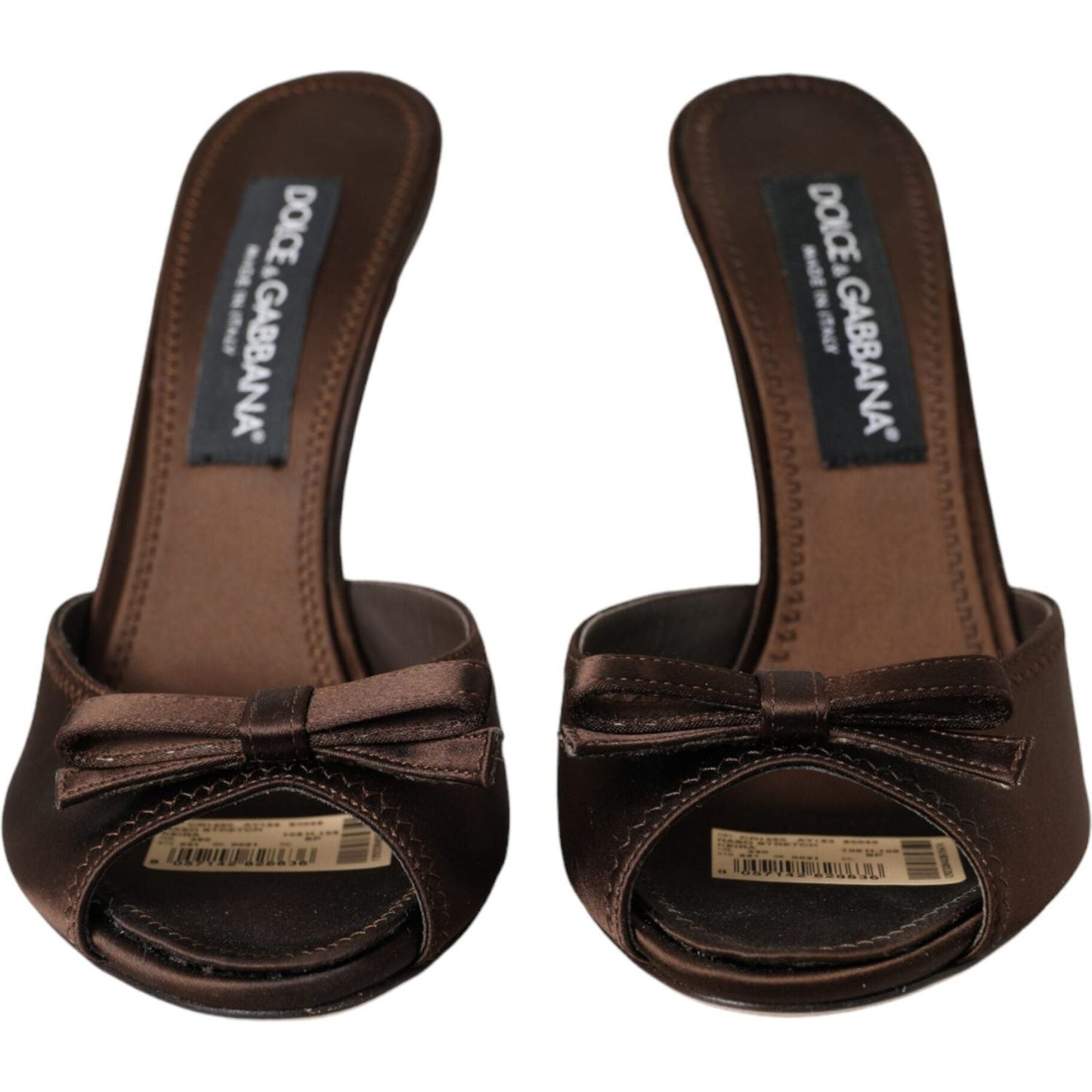 Dolce & Gabbana Brown Suede Leather Slides Heels Sandals Shoes Dolce & Gabbana