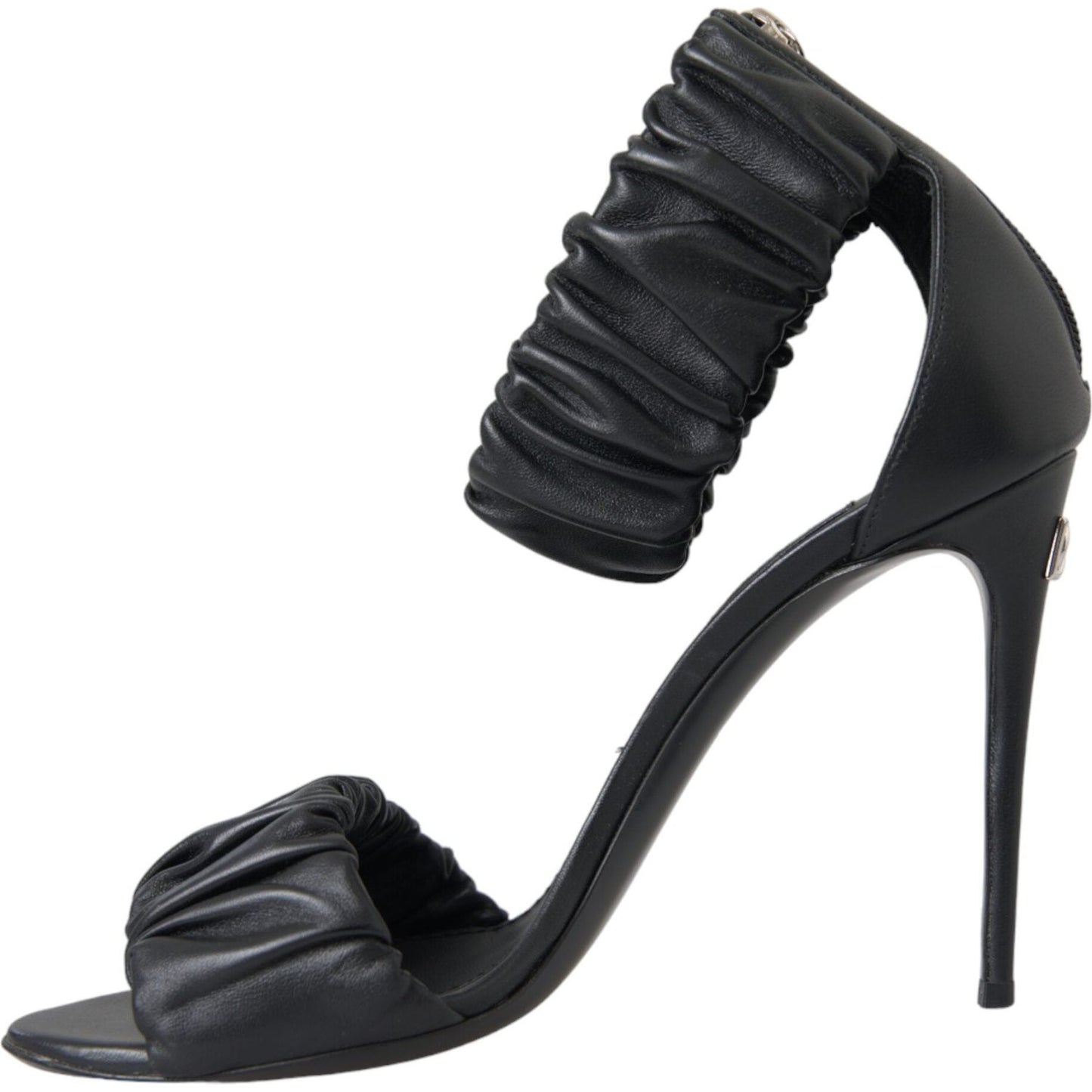 Dolce & Gabbana Black Leather Keira Heels Sandals Shoes Dolce & Gabbana