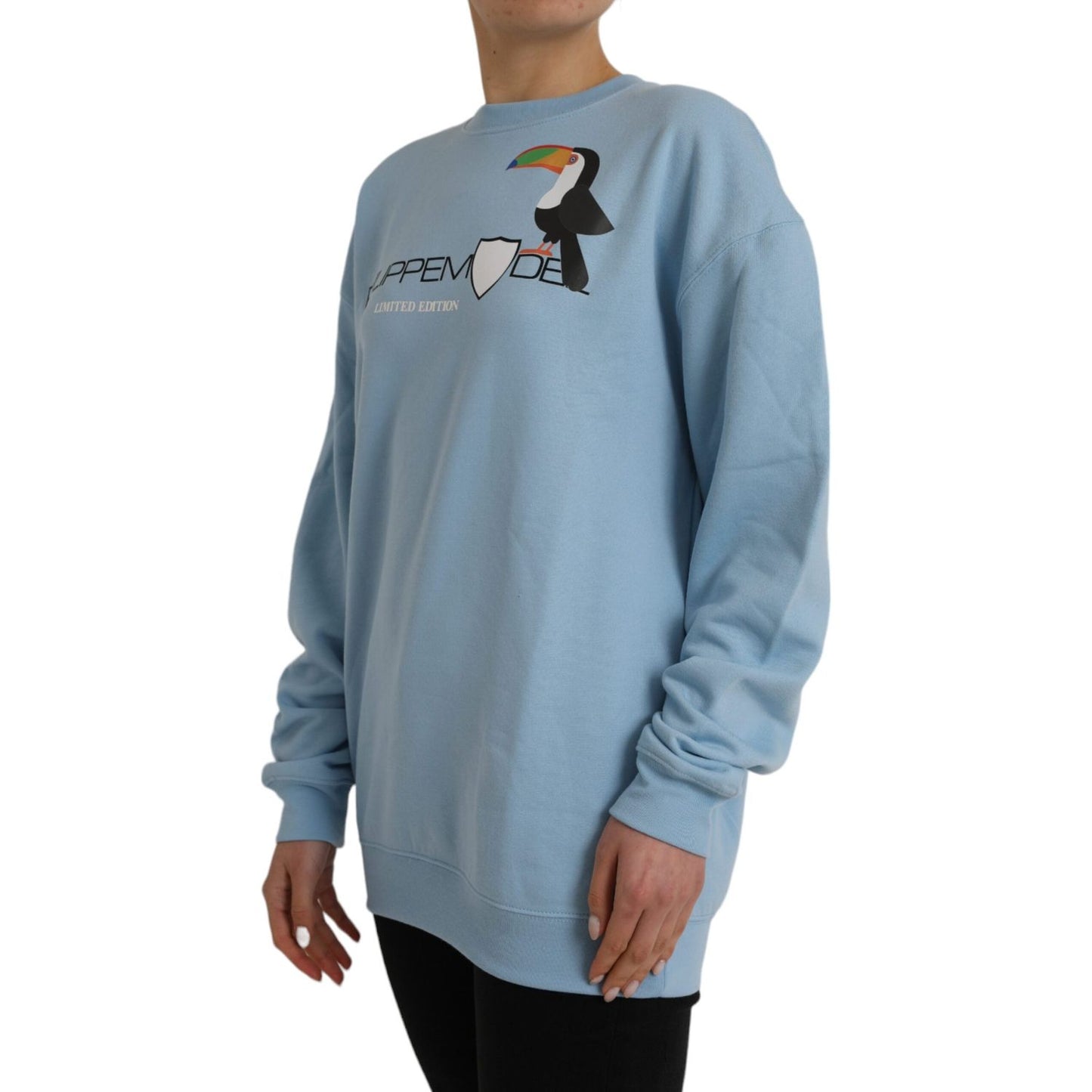 Philippe Model Light Blue Cotton Logo Long Sleeves Pullover Sweater Philippe Model