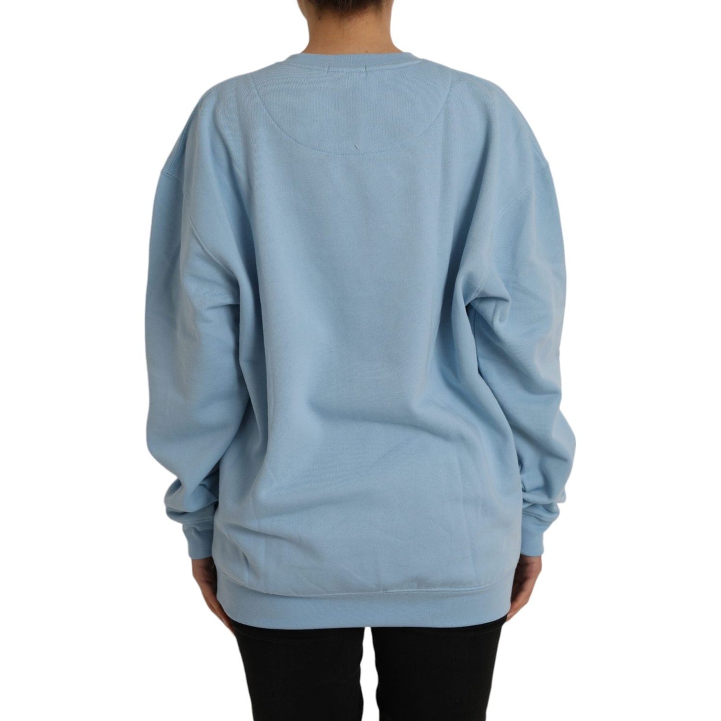 Philippe Model Light Blue Cotton Logo Long Sleeves Pullover Sweater Philippe Model