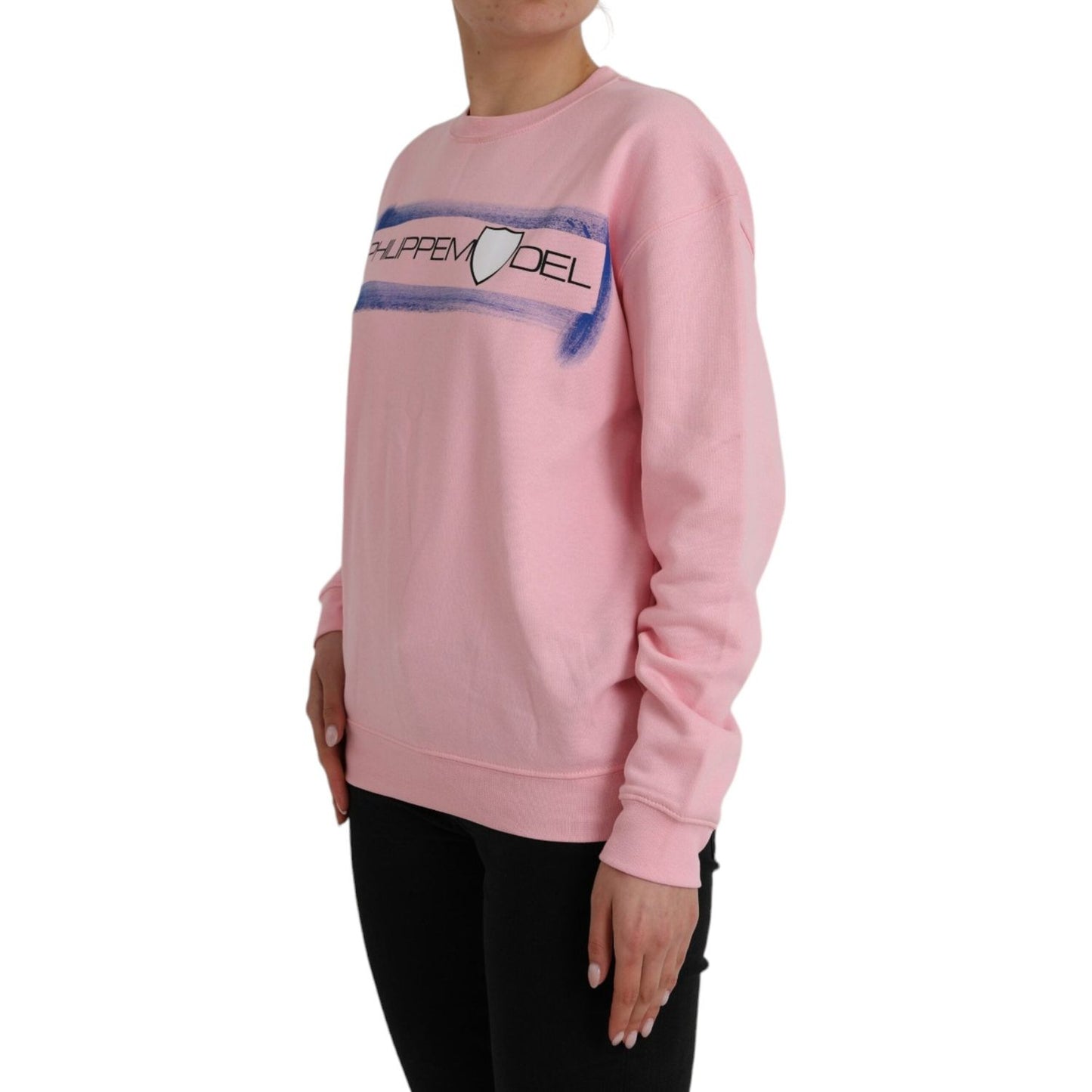 Philippe Model Pink Cotton Logo Print Long Sleeves Pullover Sweater Philippe Model