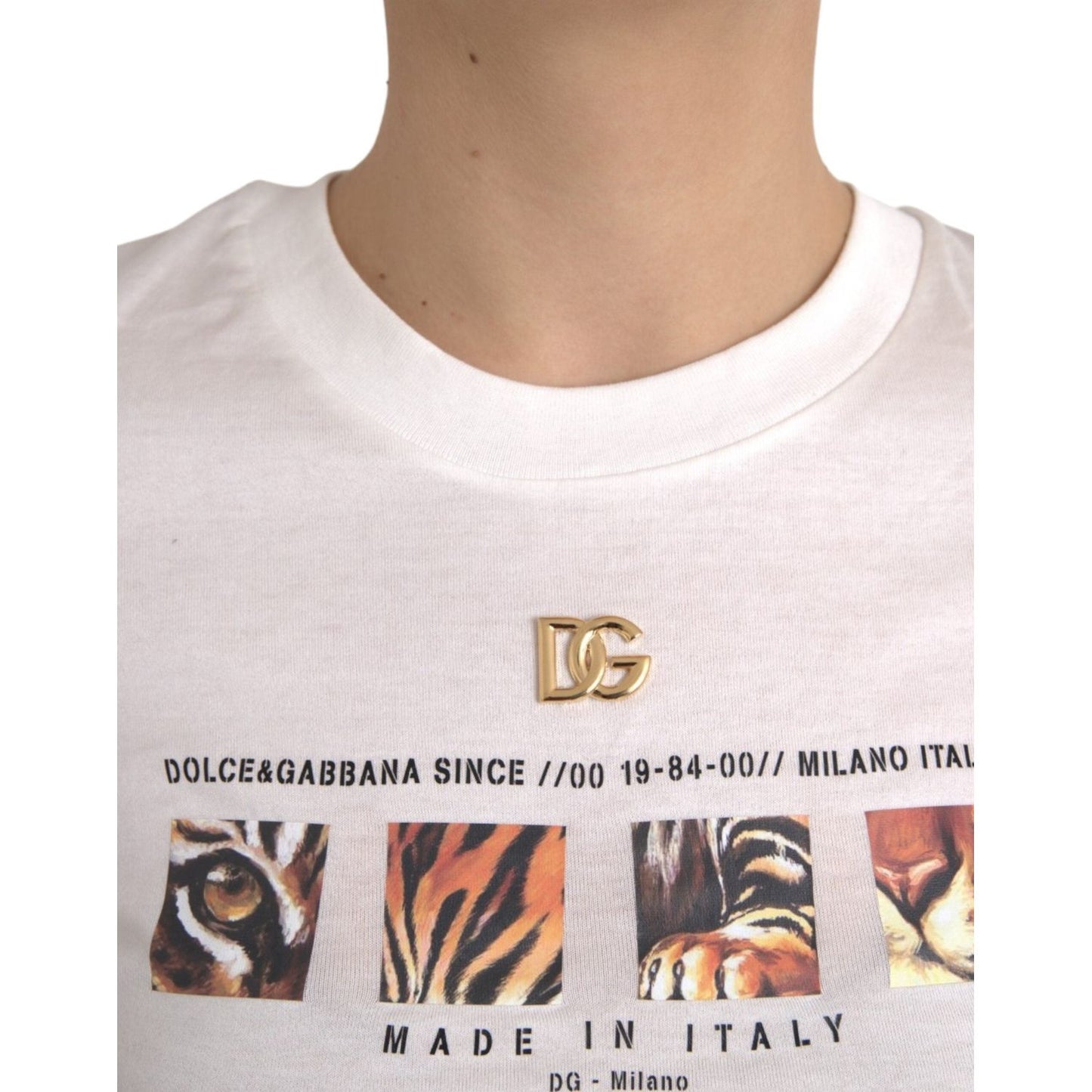 Dolce & Gabbana White Cotton Short Sleeves Crew Neck T-shirt Dolce & Gabbana