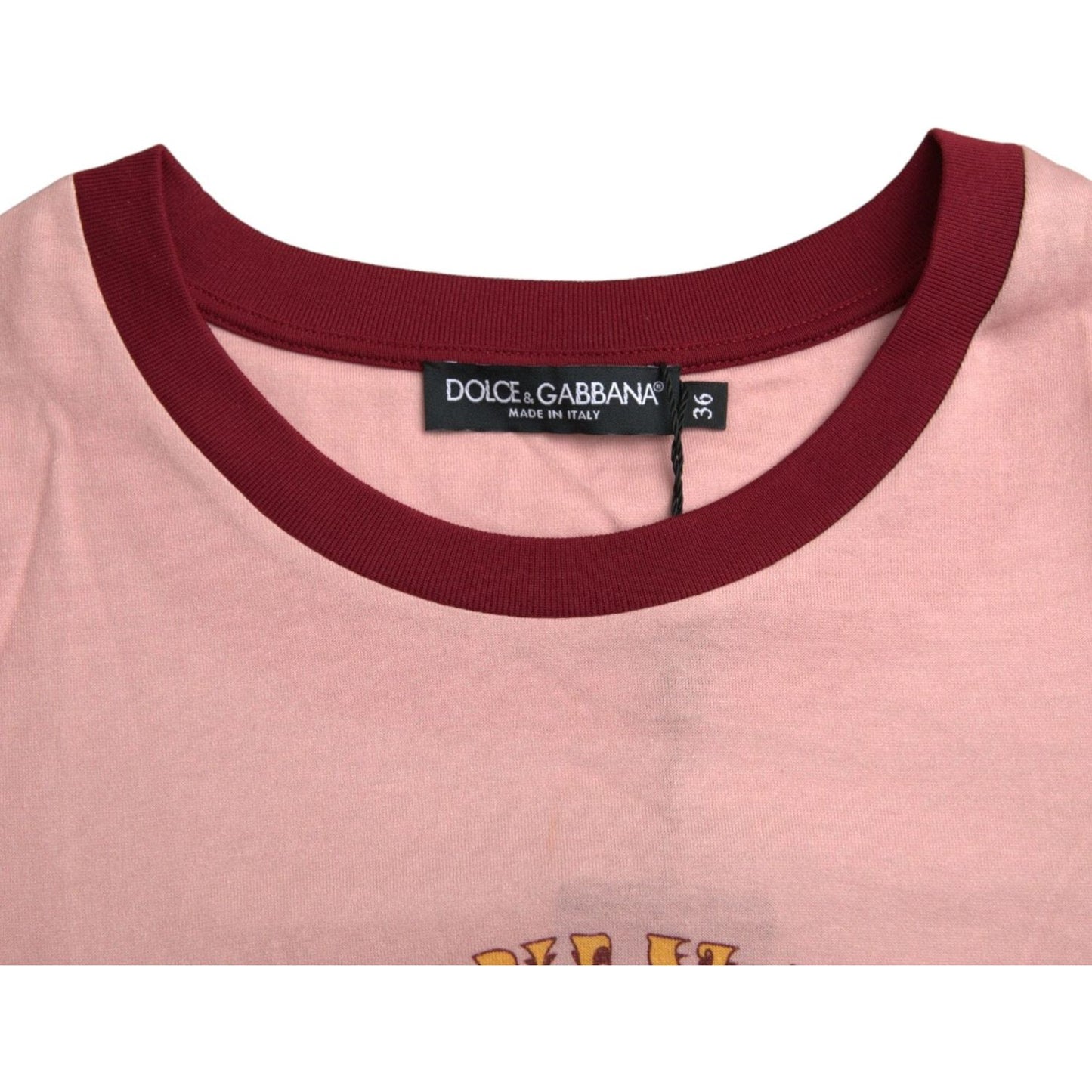 Pink Cotton Short Sleeves Crew Neck T-shirt