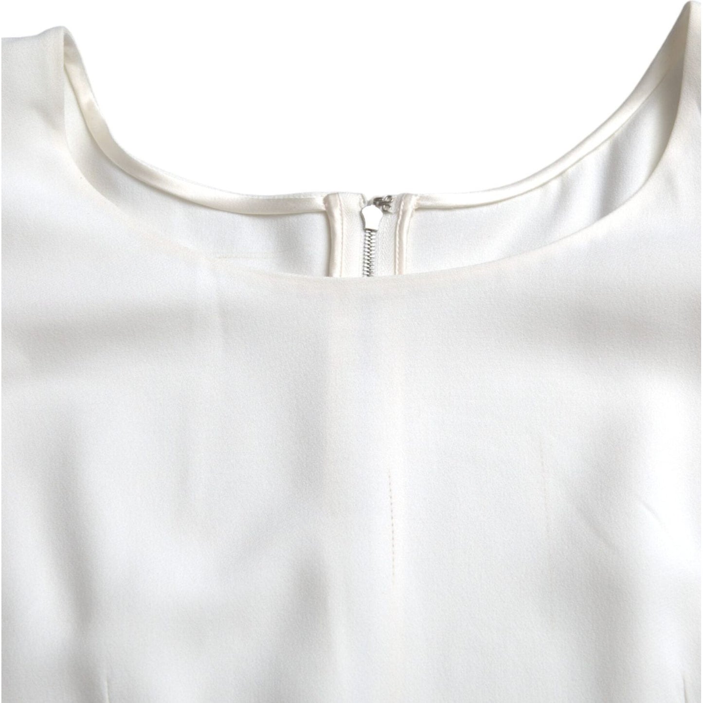 Dolce & Gabbana White Viscose Round Neck Short Sleeves Top