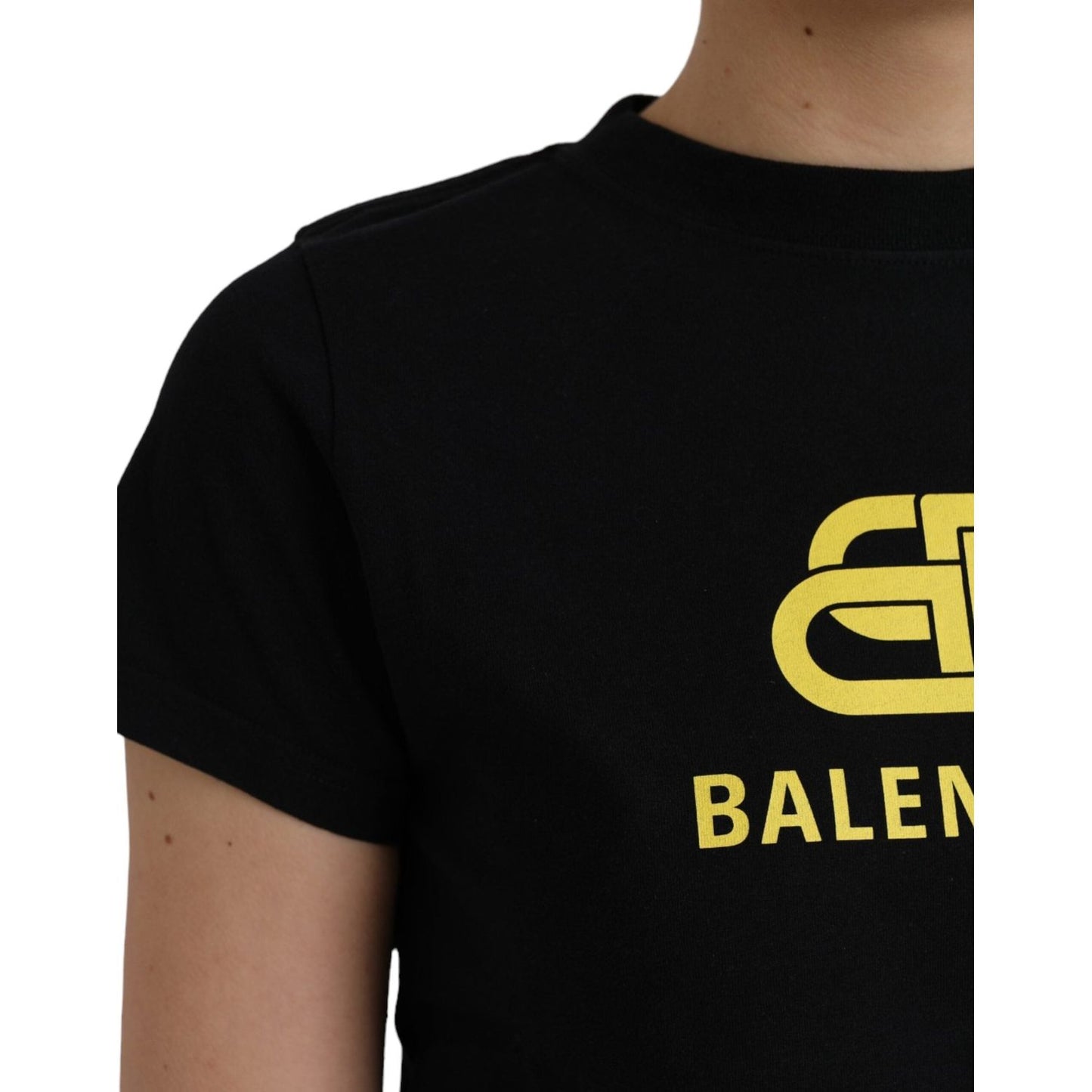 Balenciaga Black Cotton Logo Crew Neck Short Sleeves T-shirt Balenciaga