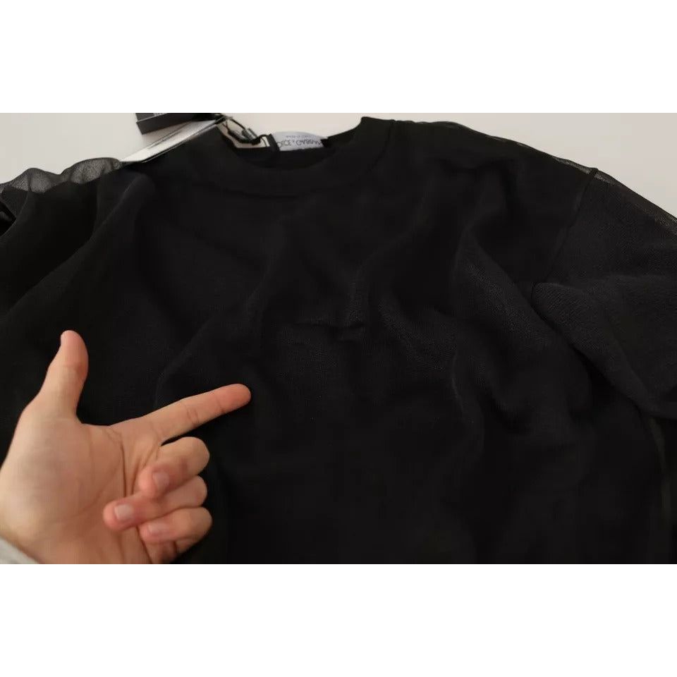 Dolce & Gabbana Black Logo Crewneck Long Sleeve Pullover Sweater Dolce & Gabbana