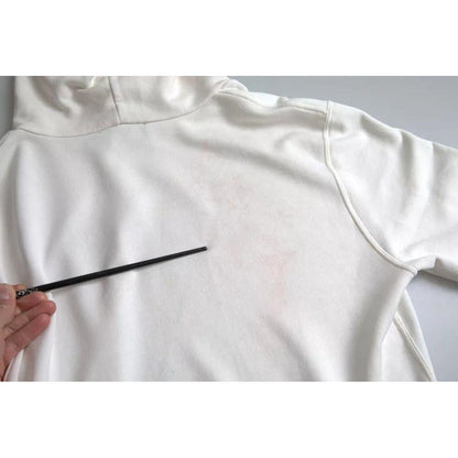 Dolce & Gabbana White Caesar Cotton Hooded Pullover Sweater