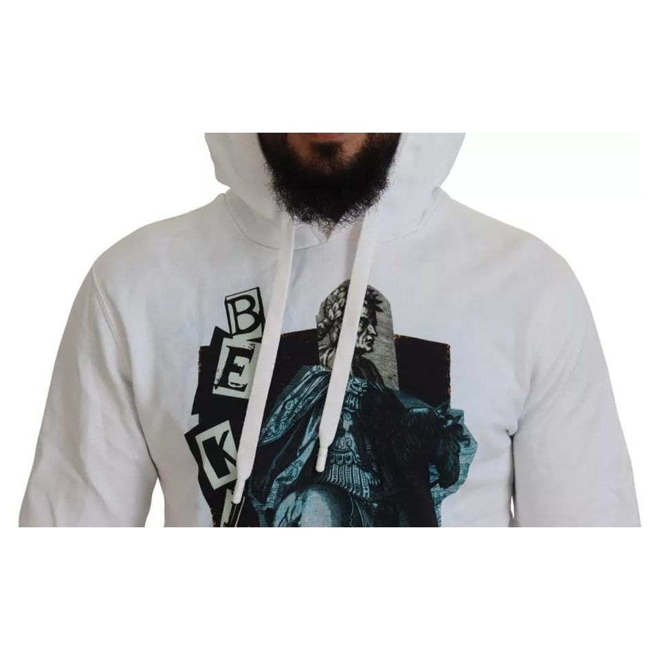 Dolce & Gabbana White Caesar Cotton Hooded Sweatshirt Sweater Dolce & Gabbana