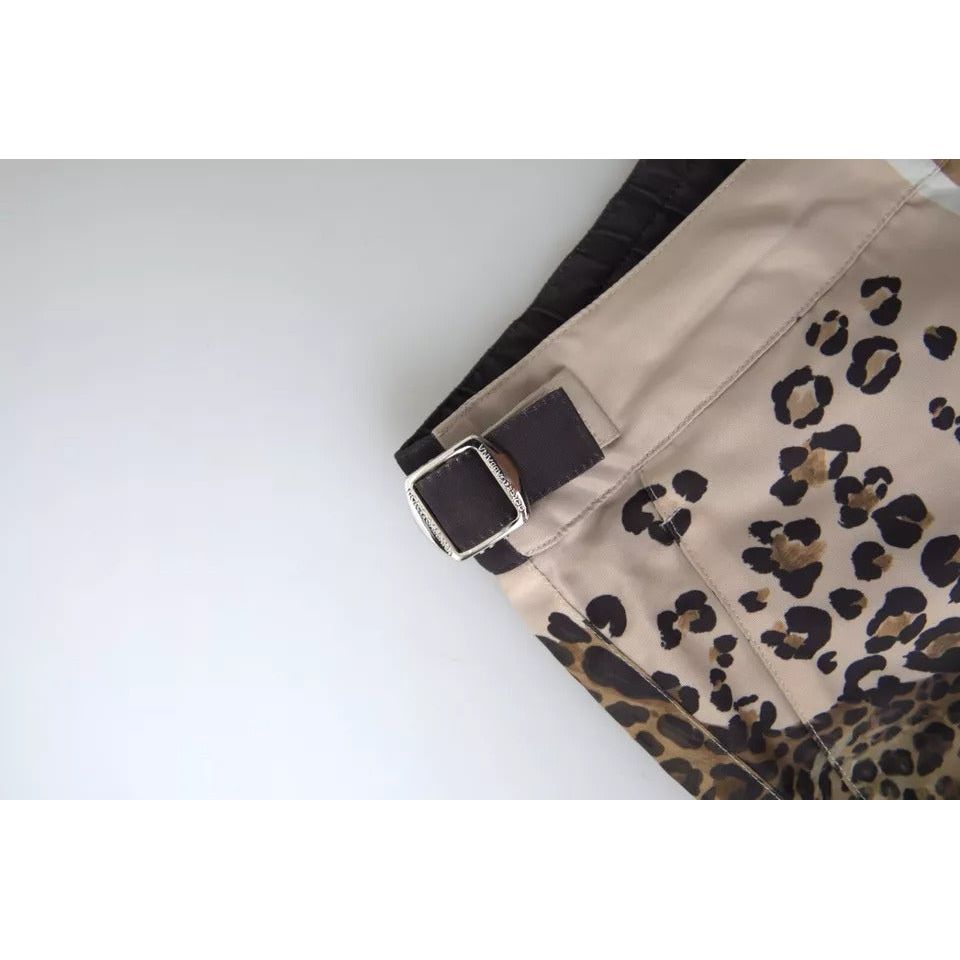 Dolce & Gabbana Dark Brown Leopard Beachwear Swimwear Shorts Dolce & Gabbana