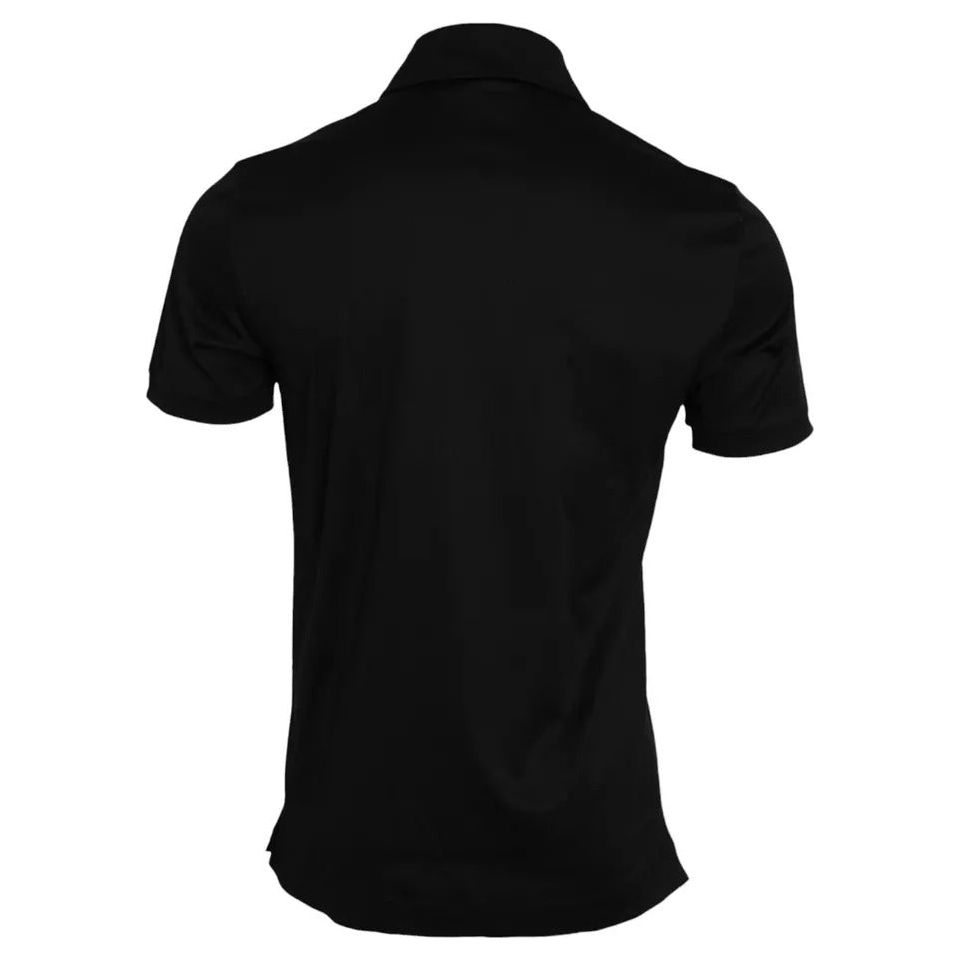 Dolce & Gabbana Black Logo Collared Cotton Polo Men T-shirt Dolce & Gabbana