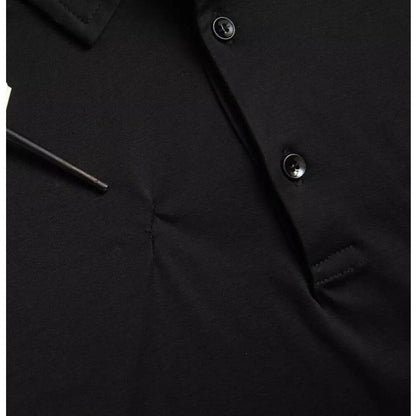 Dolce & Gabbana Black Logo Cotton Collared Polo Top T-shirt