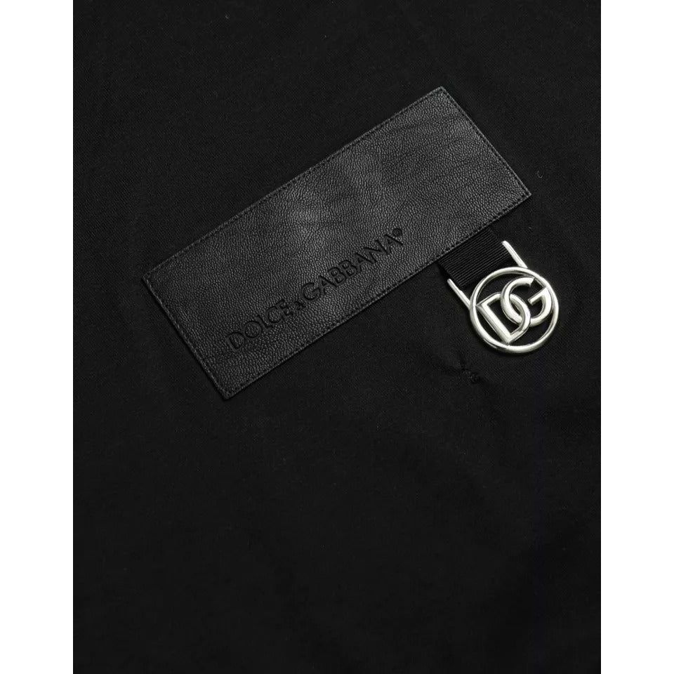 Dolce & Gabbana Black Logo Patch Cotton Crew Neck T-shirt Dolce & Gabbana